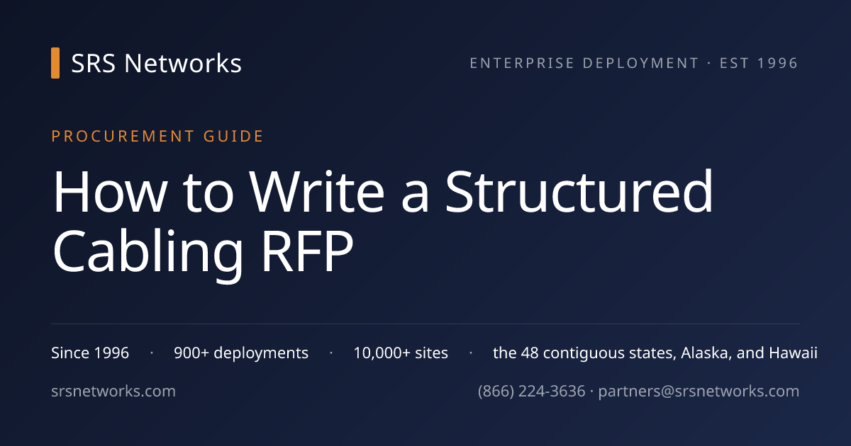 How to Write a Structured Cabling RFP | SRS Networks
