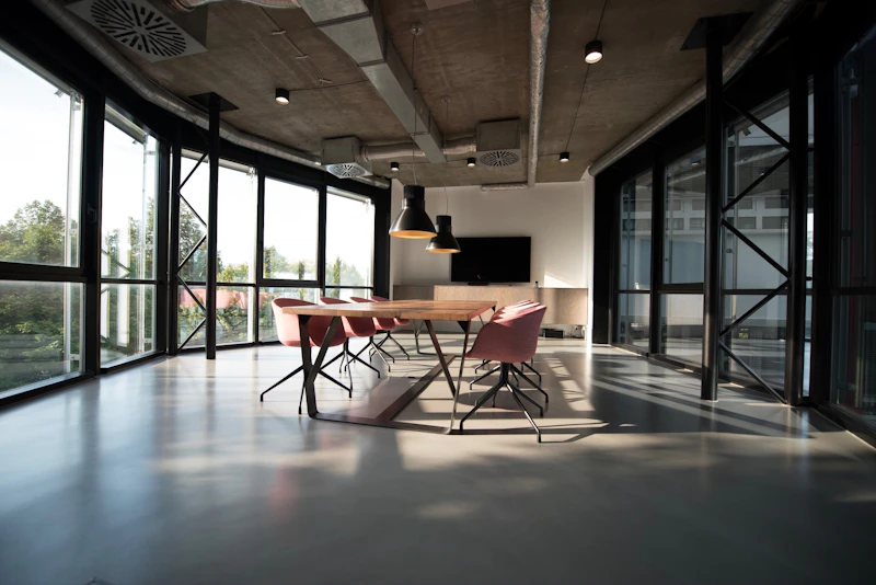 Commercial office space with enterprise WiFi network infrastructure