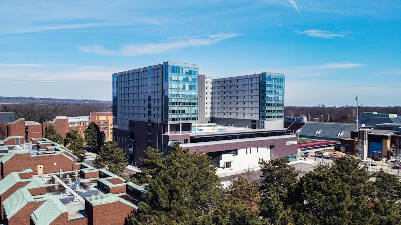 Campus fiber infrastructure connecting multiple buildings on a unified network
