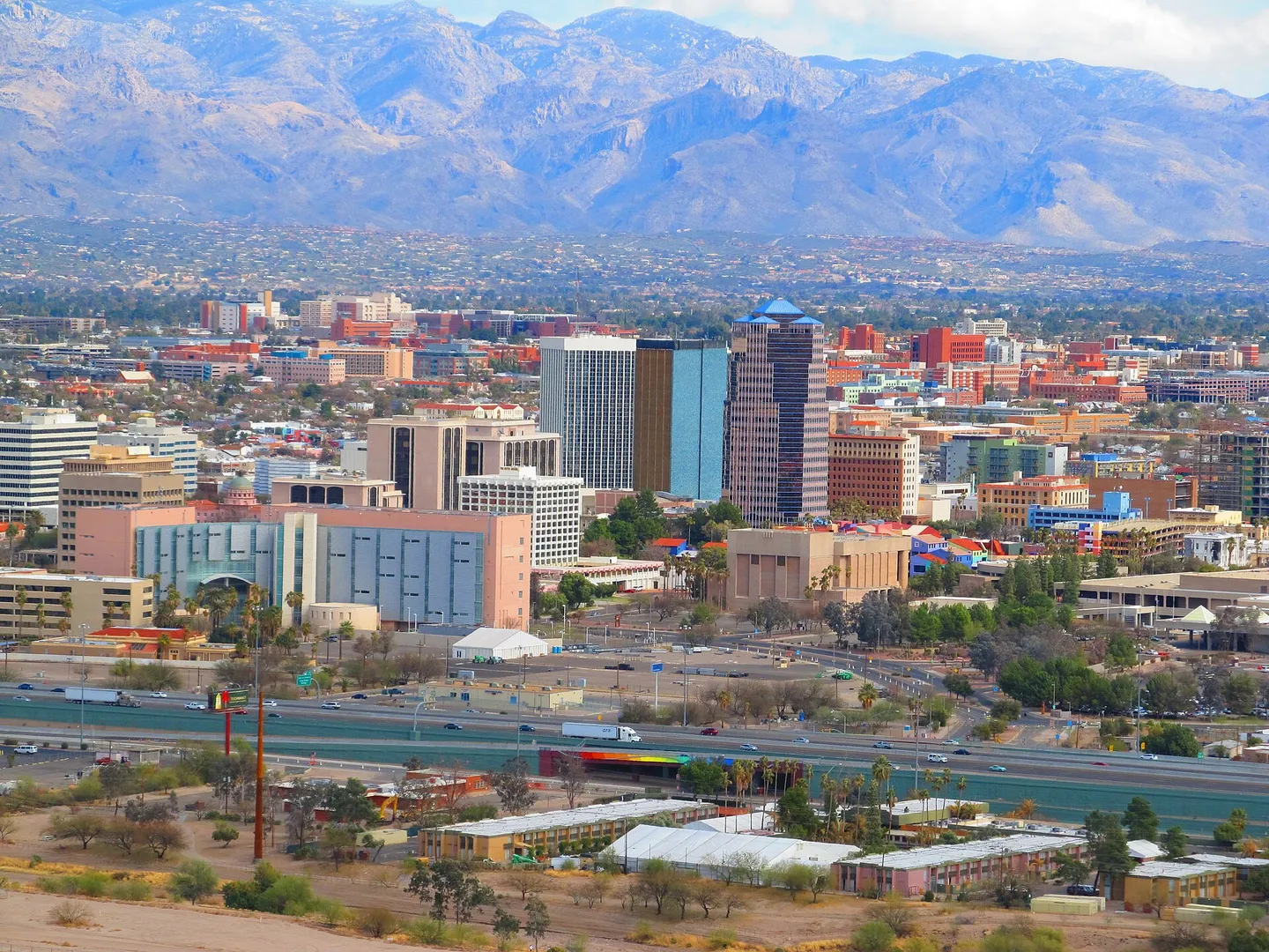 Downtown Tucson skyline viewed from Sentinel Peak
