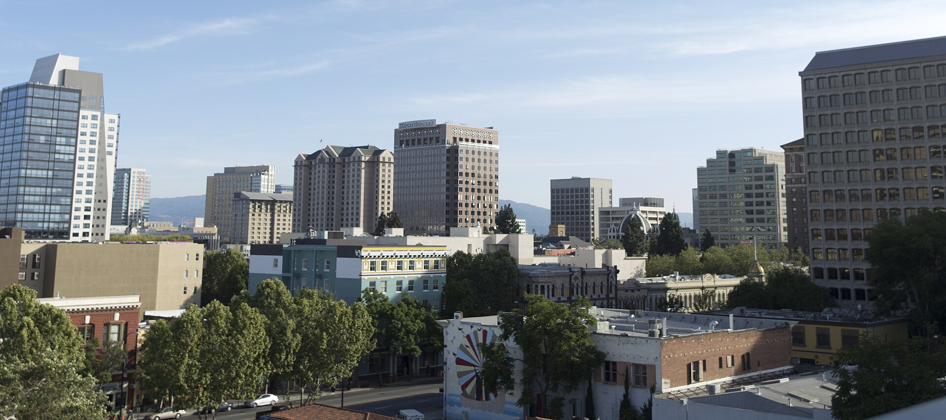 Downtown San Jose skyline and surrounding commercial buildings