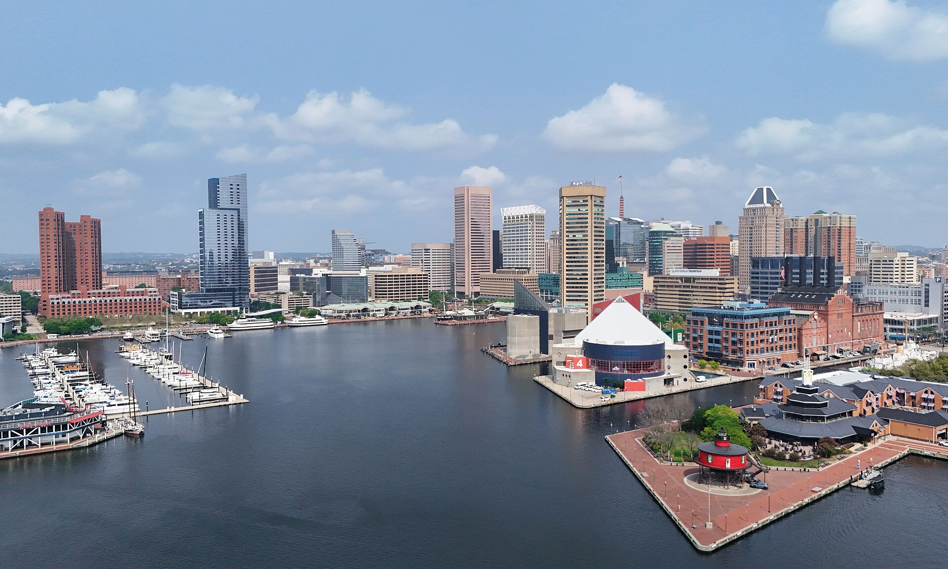 Downtown Baltimore skyline viewed from the Inner Harbor