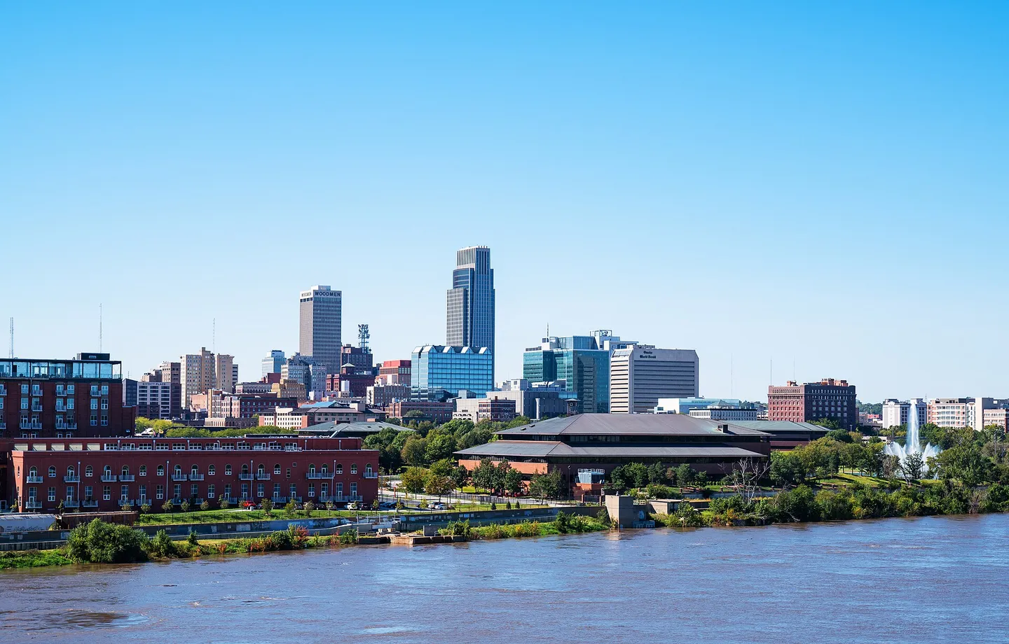 Downtown Omaha skyline viewed across the Missouri River