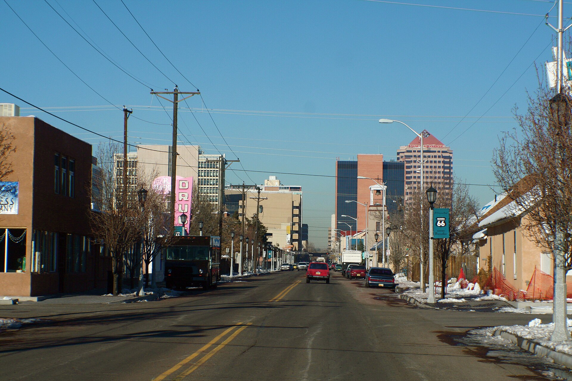 Downtown Albuquerque skyline viewed from south 4th Street