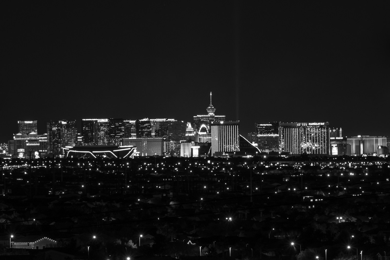Las Vegas Strip skyline viewed from above