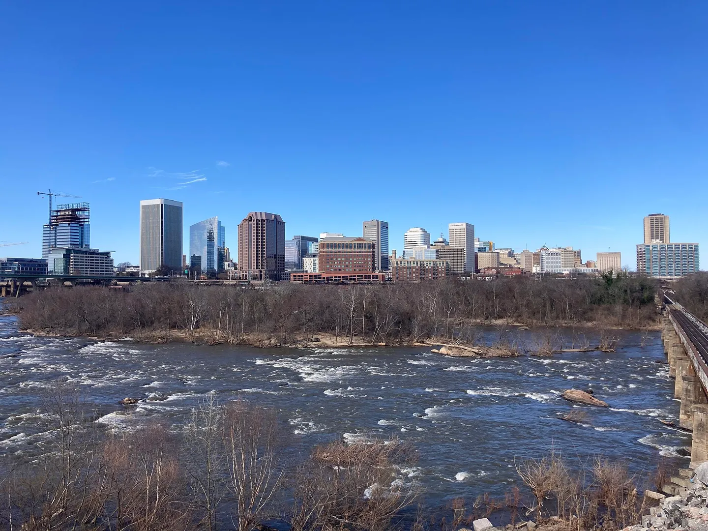 Downtown Richmond, Virginia skyline viewed across the James River