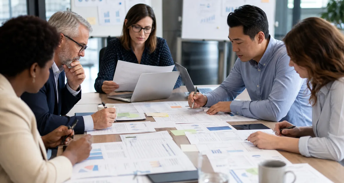 Evaluation team scoring vendor responses against written criteria