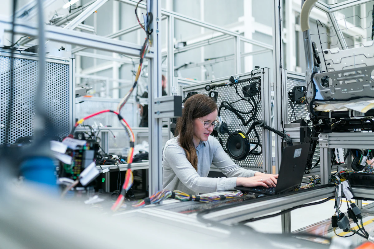 Industrial technician working near washdown-rated equipment